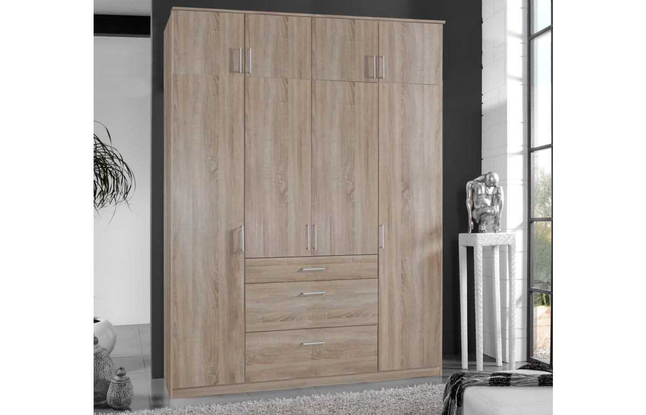 Šatní skříň bez zrcadla Click, 91 cm, bílá/dub sonoma 11
