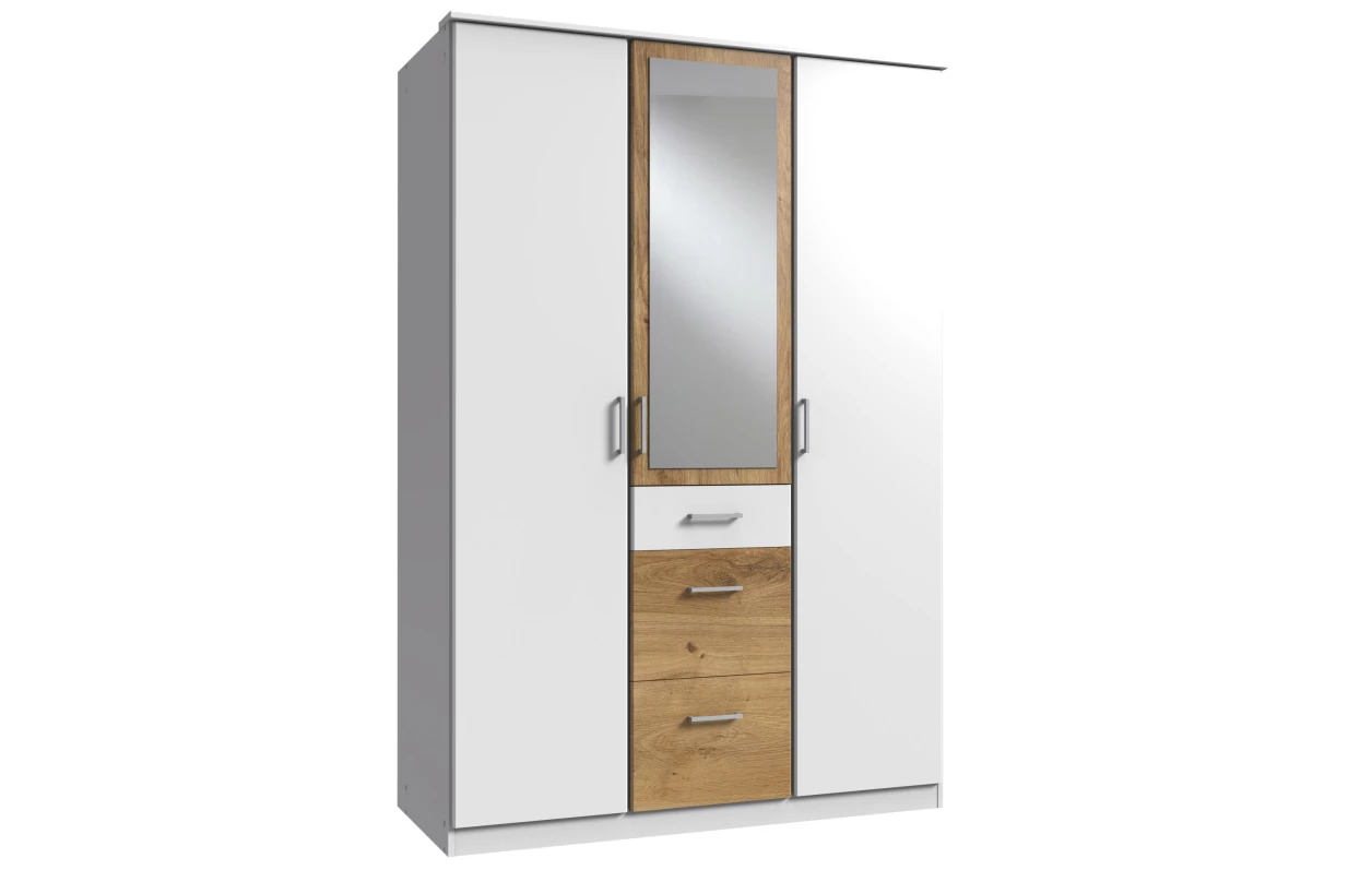 Šatní skříň bez zrcadla Click, 91 cm, bílá/dub sonoma 24