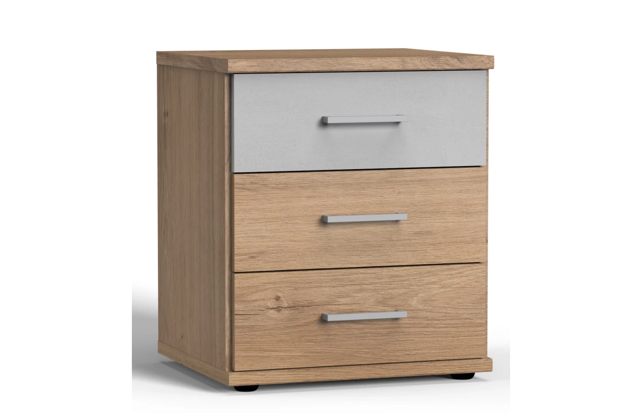 Šatní skříň se zrcadlem Click, 91 cm, bílá/prkenný dub 15