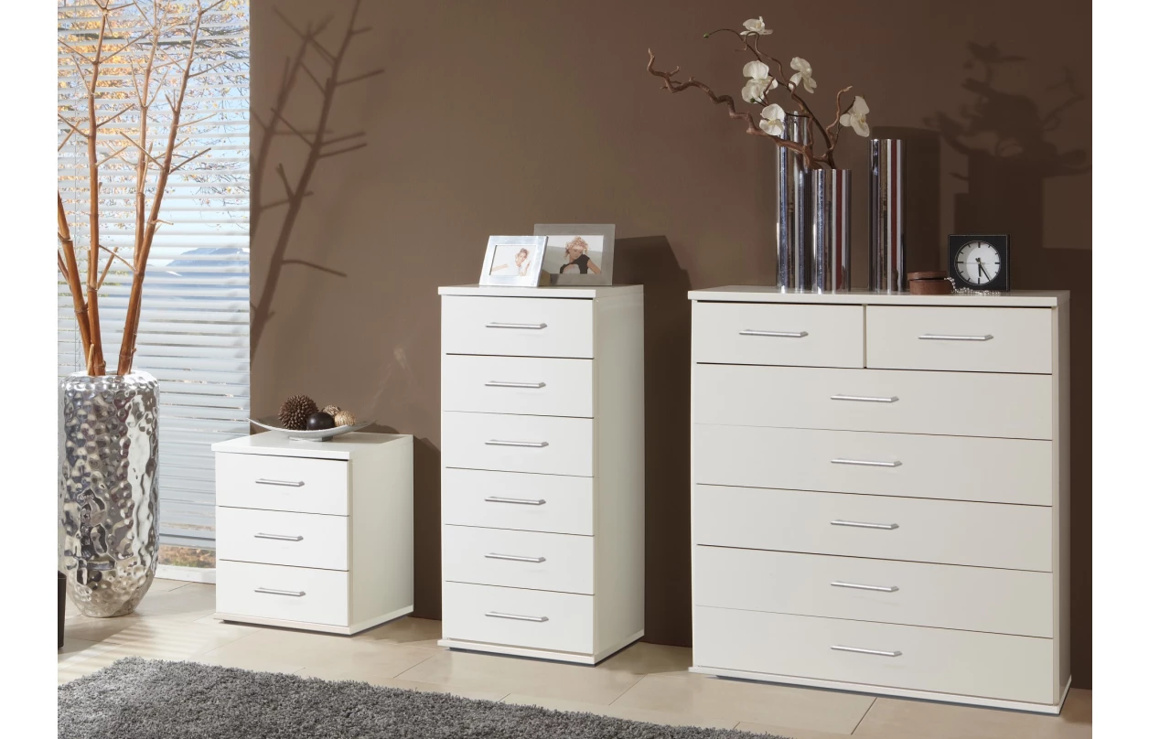 Šatní skříň se zrcadlem Click, 91 cm, bílá/prkenný dub 33