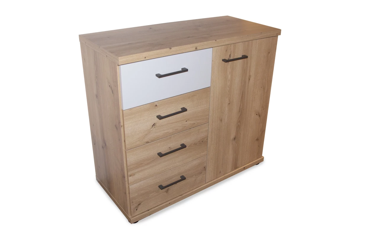 Široká komoda Kanada, 149 cm, dub bianco/šedá 11