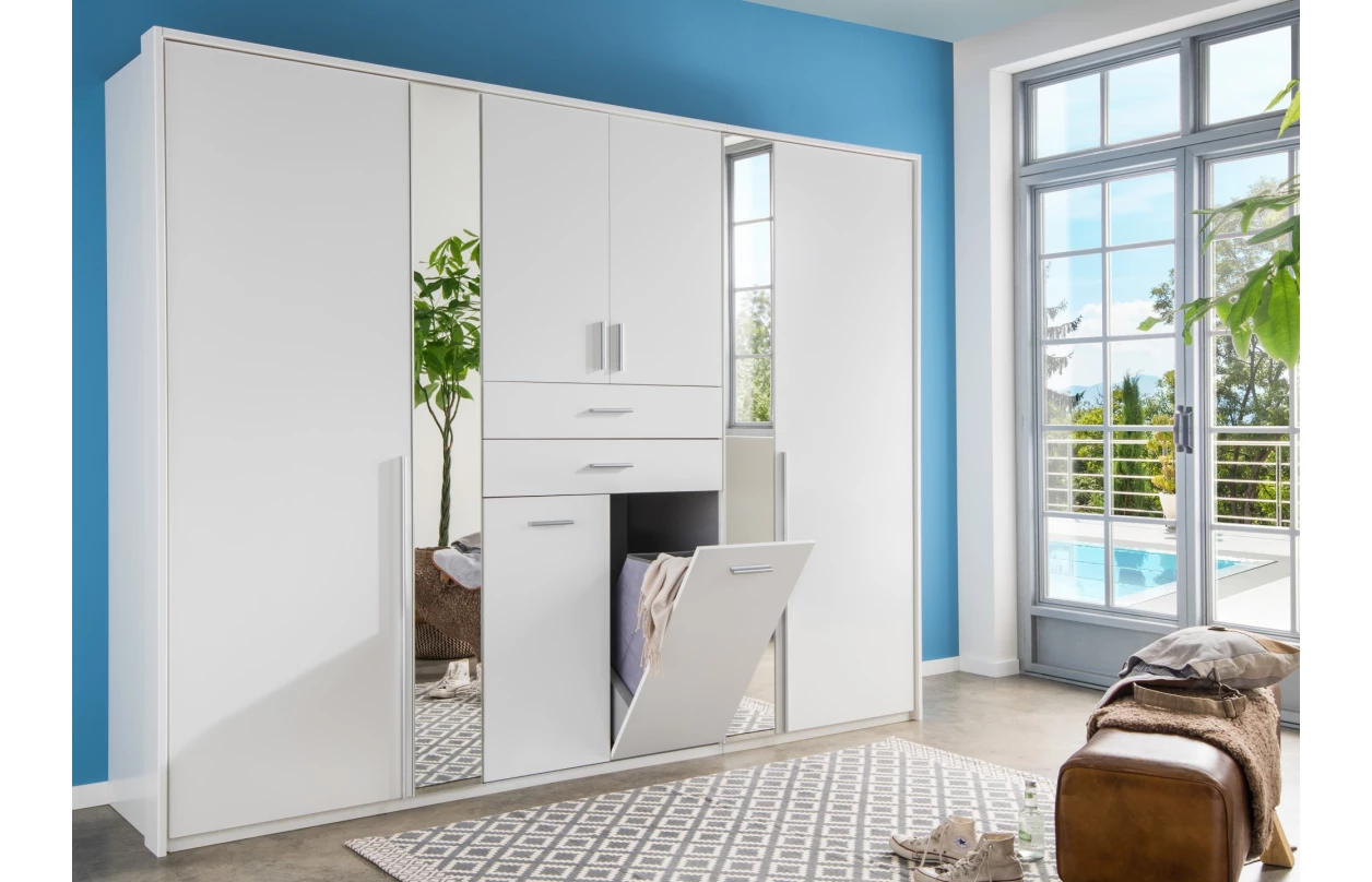 Šatní skříň Vanea, 270 cm, bílá 10
