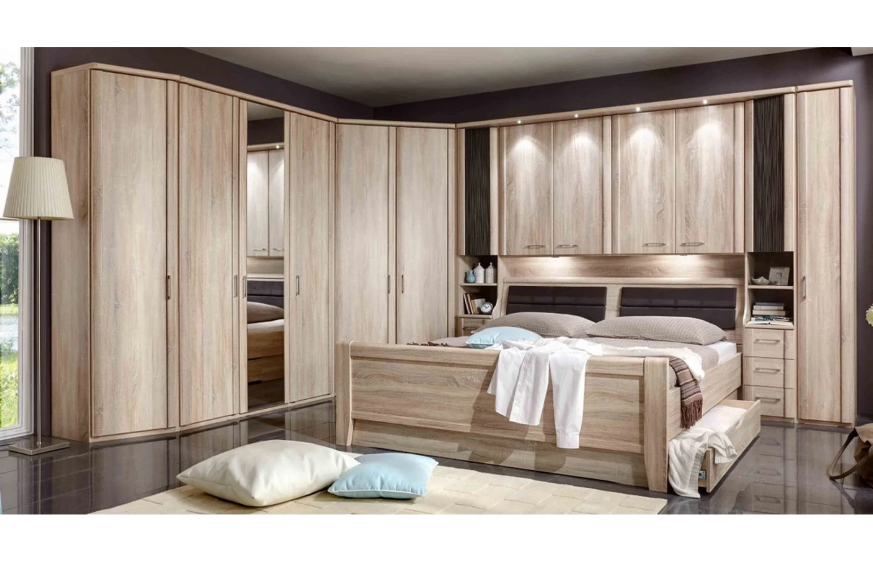 Skříňové přemostění k posteli Luxor, polární modřín 1
