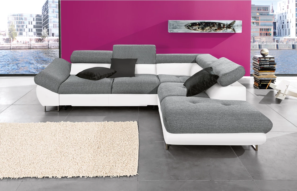 Rohová sedací souprava Fabio, hnědá espresso látka, levý roh 2