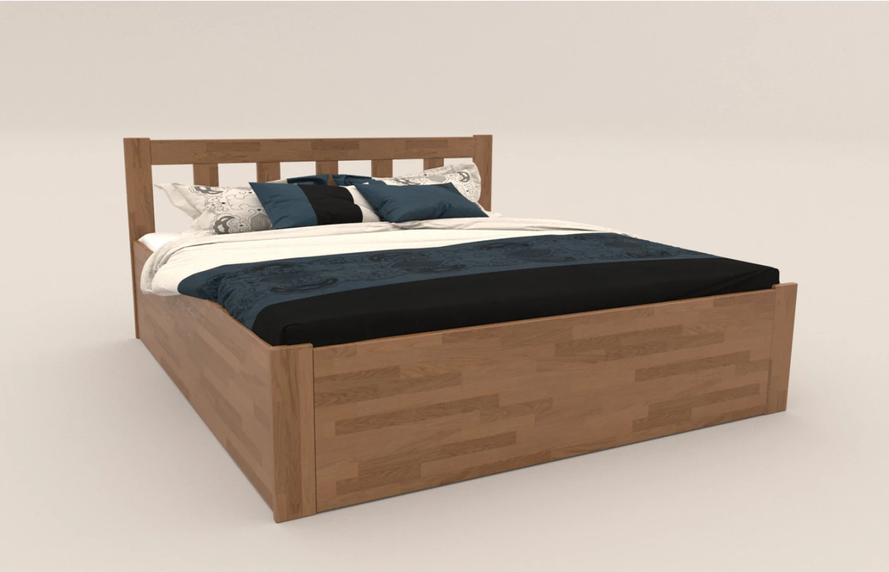 Postel s úložným prostorem Tema Box 180x200 cm, přírodní buk 1