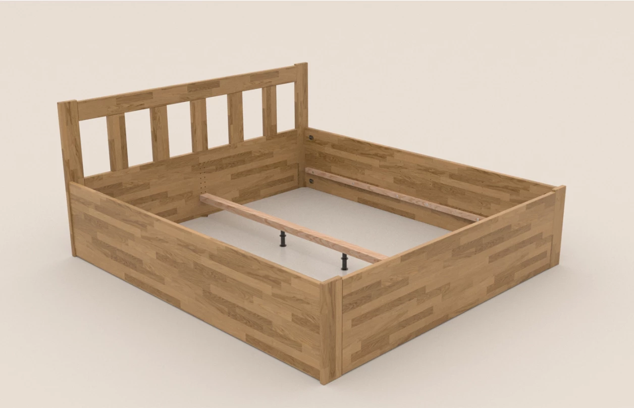 Postel s úložným prostorem Tema Box 180x200 cm, přírodní buk 4