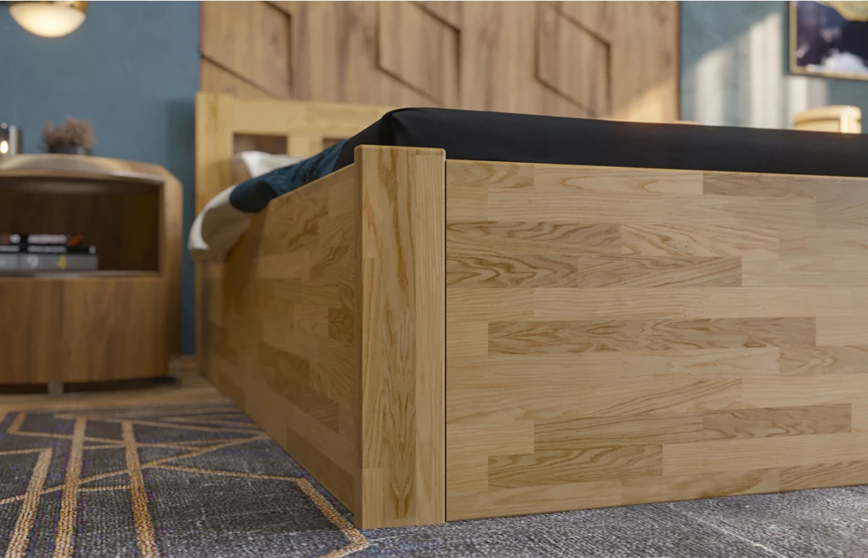 Postel s úložným prostorem Tema Box 180x200 cm, přírodní buk 6