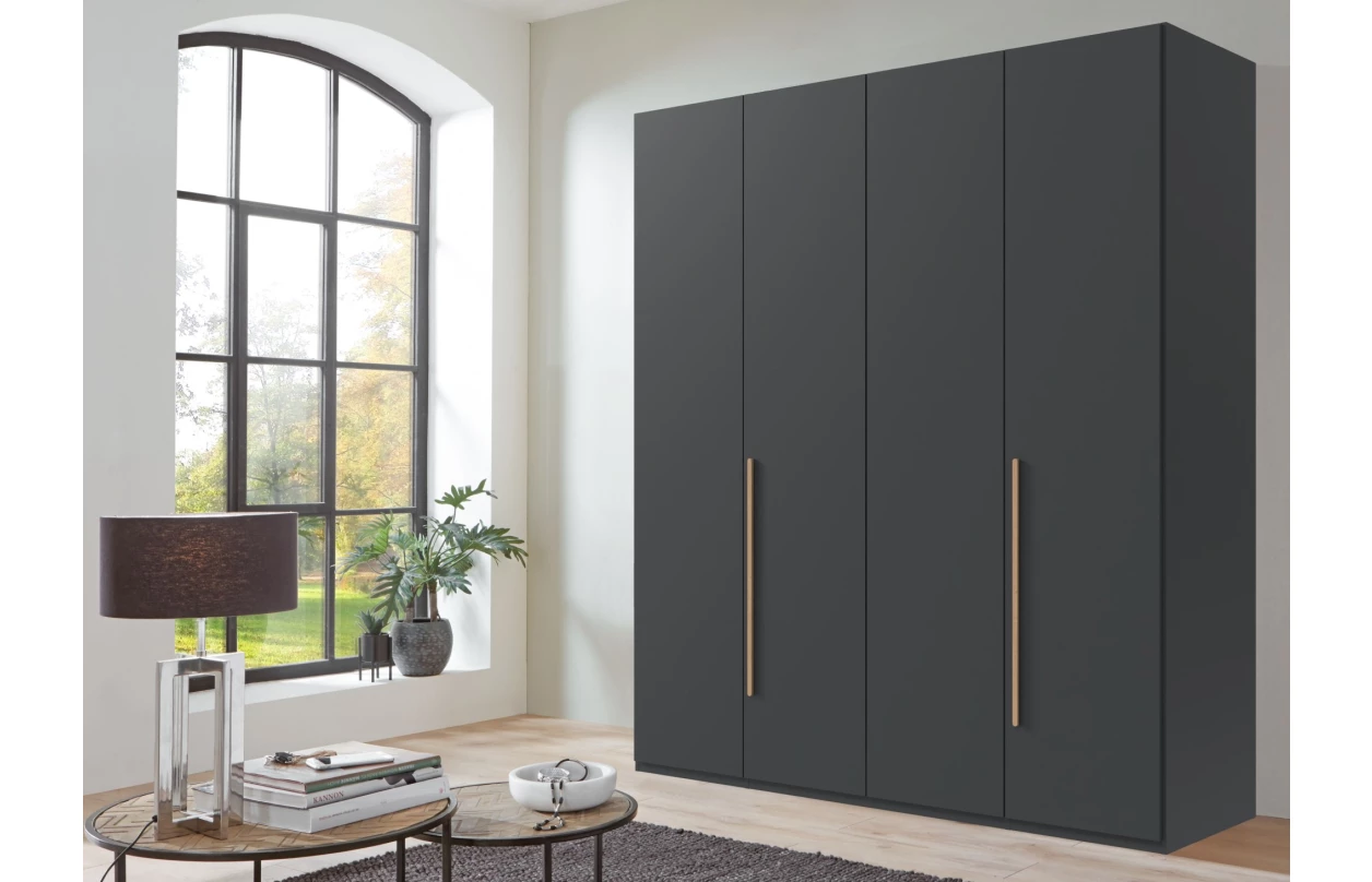 Šatní skříň se zrcadly London, 270 cm, šedá sahara/dub artisan 34