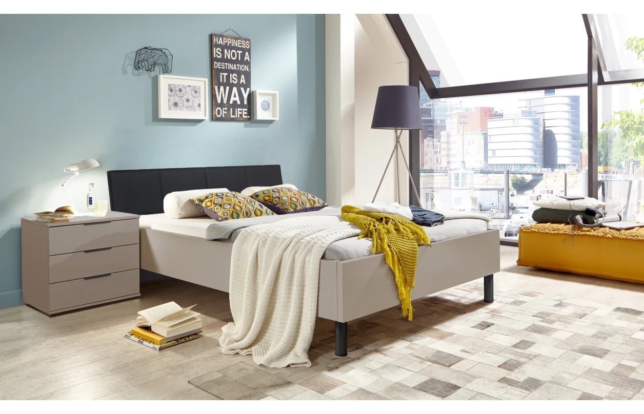 Noční stolek Easy Plus, dub sonoma/bílé sklo 3