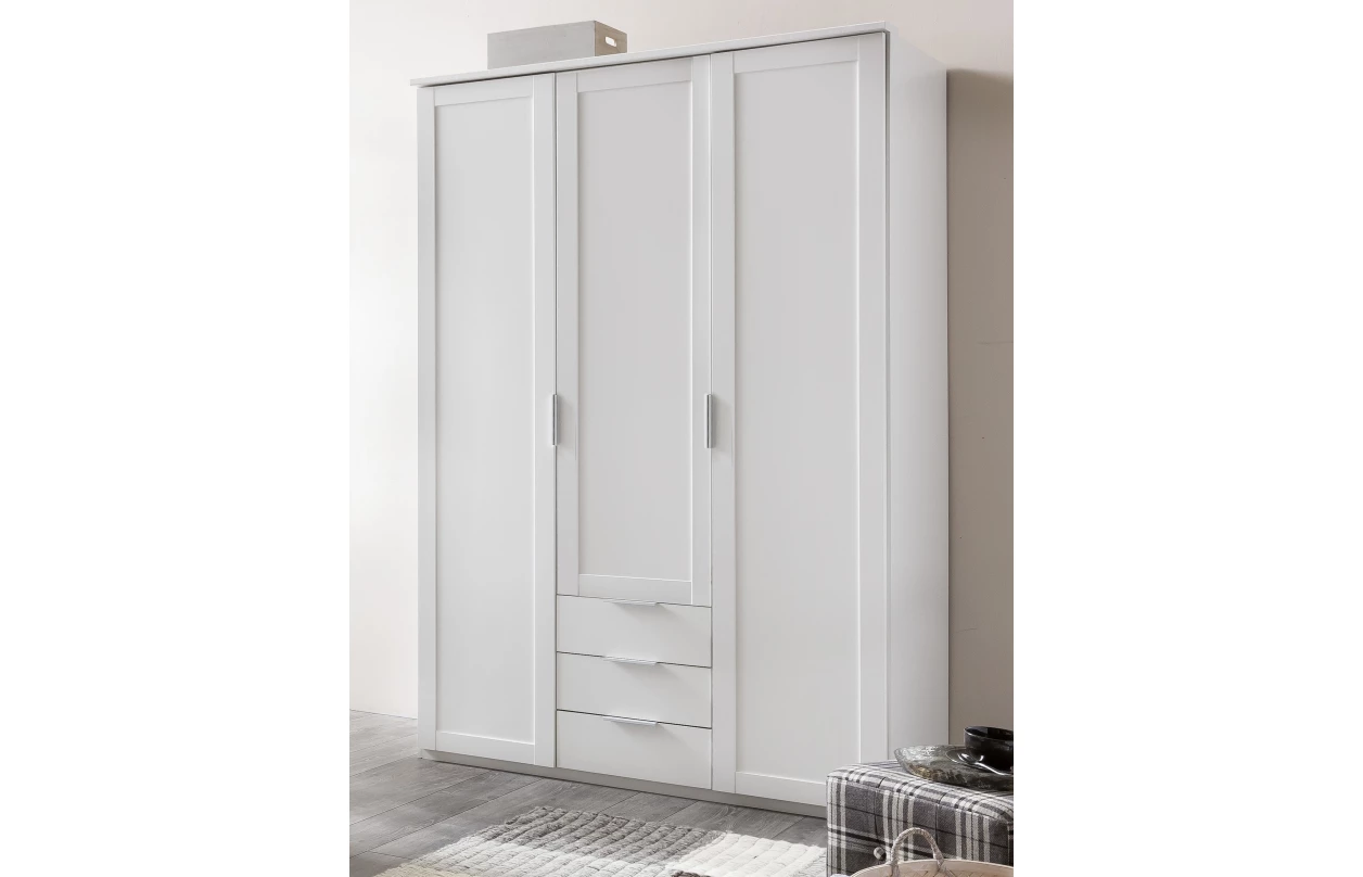 Šatní skříň Nadja, 135 cm, bílá/zrcadlo 15