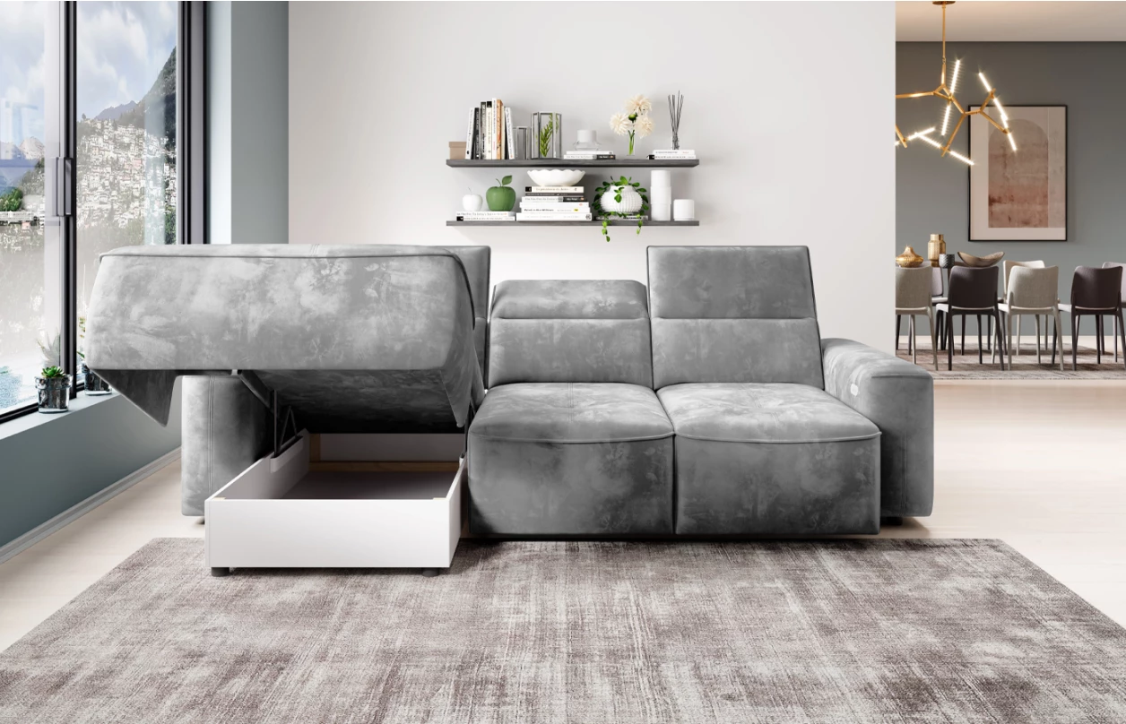 Rohová sedací souprava Colombo, žlutá látka, pravý roh 6