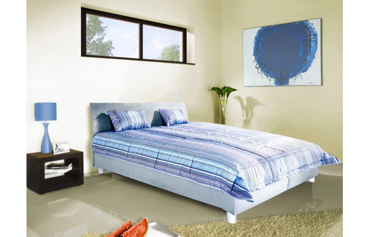 Postel Bali 180x200 cm, světle šedá látka 2