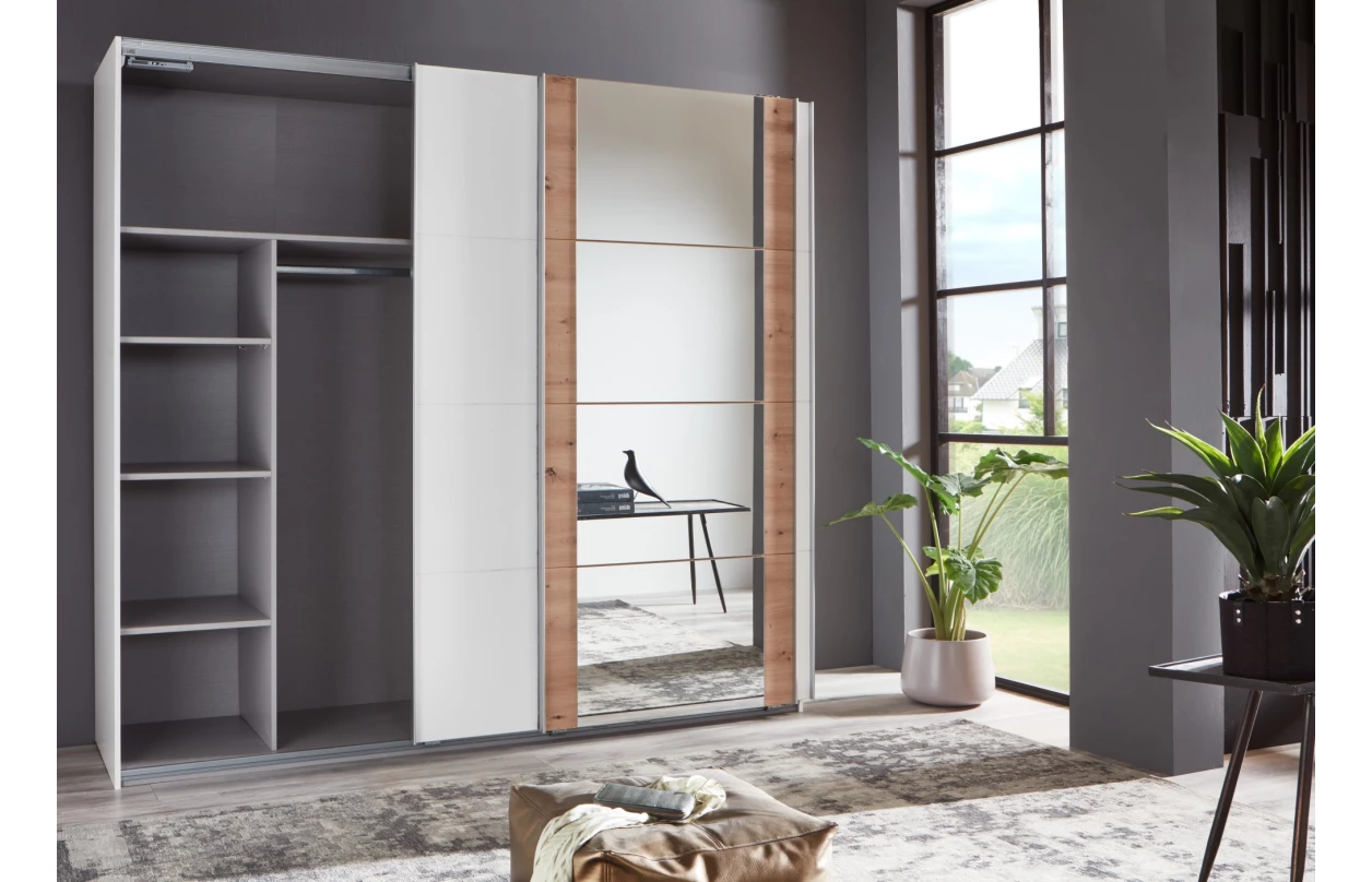 Šatní skříň Bern, šířka 225 cm/výška 208 cm, bílá 7