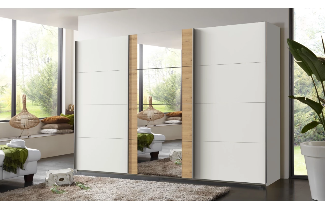 Šatní skříň Bern, extra šířka 360 cm/extra výška 236 cm, bílá 6