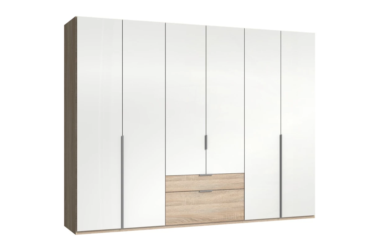 Šatní skříň New York D, 135 cm, bílá/bílý lesk 15