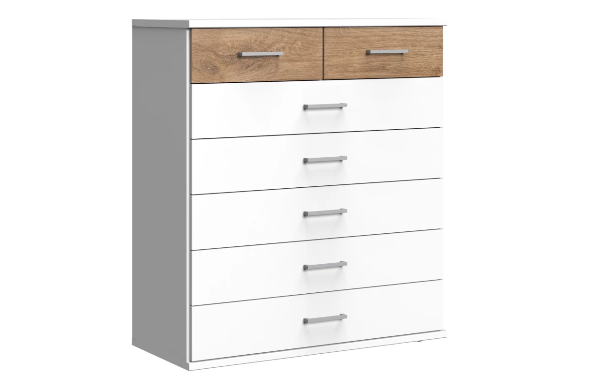 Šatní skříň se zrcadlem Click, 135 cm, dub sonoma/bílá 21