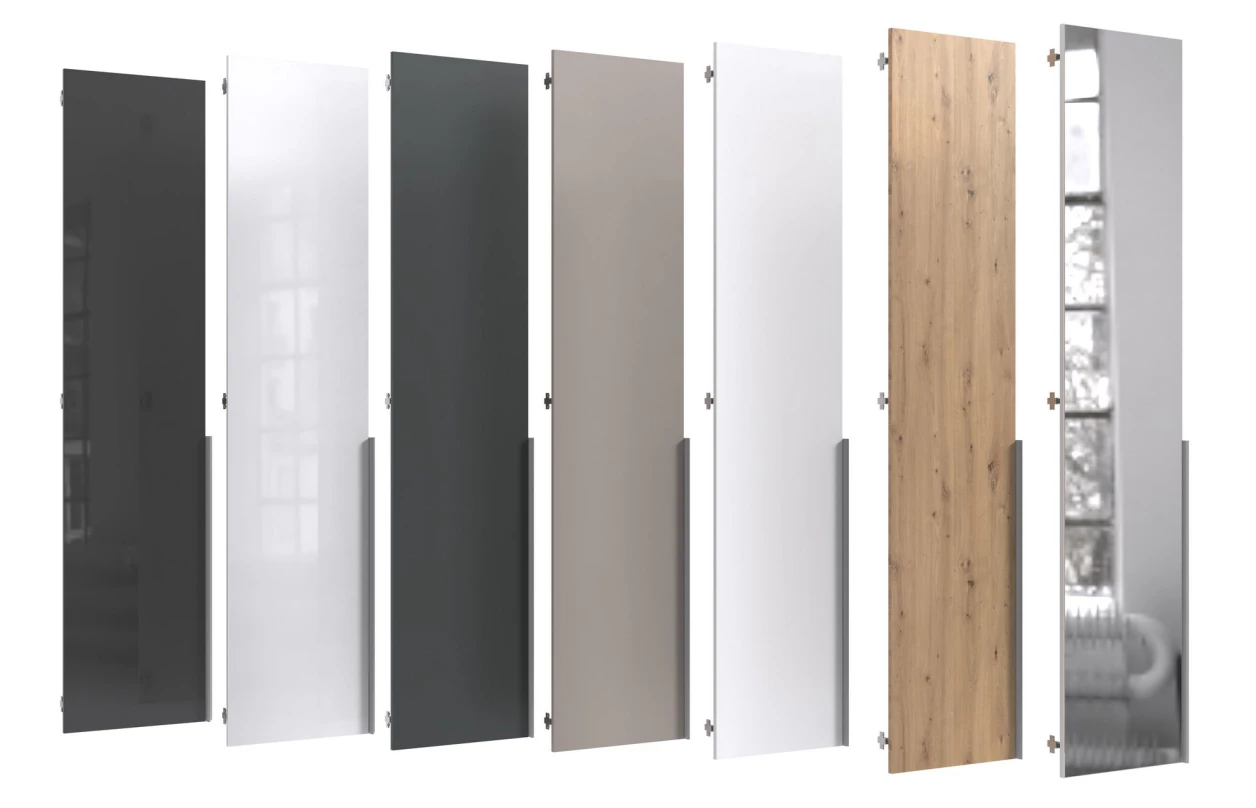 Šatní skříň se zrcadlem Easy Plus, 313 cm, bílá/šedá 42