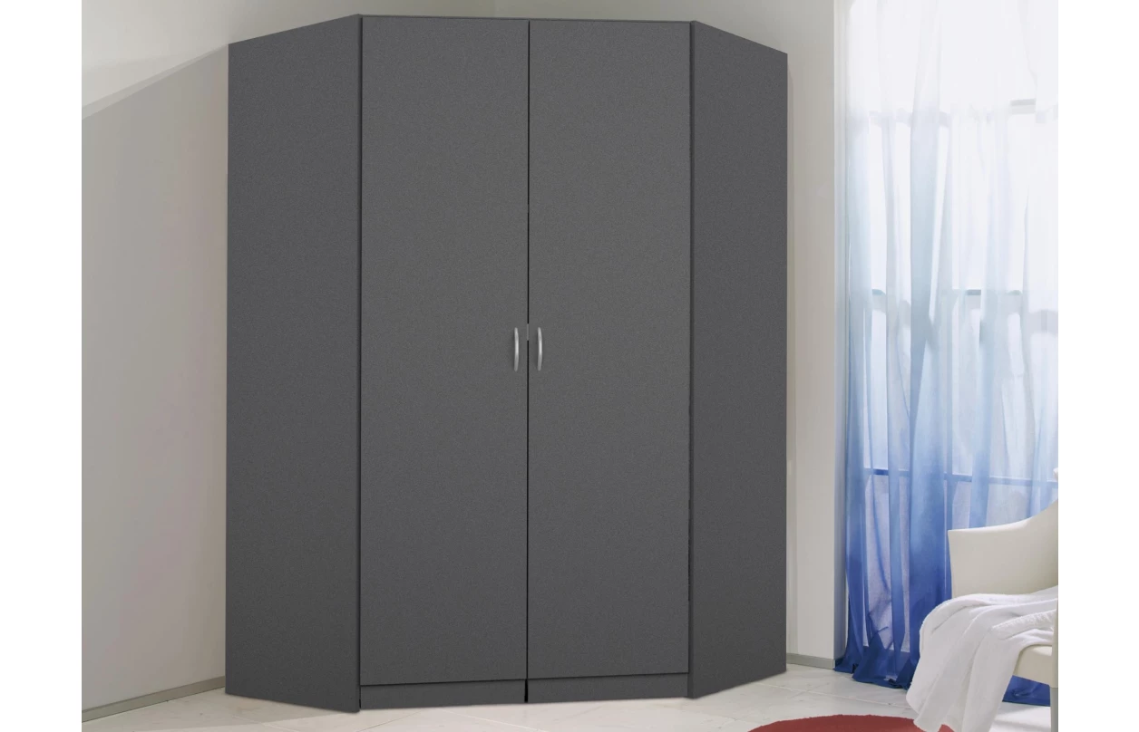 Šatní skříň Case, 136 cm, tmavě šedá 24