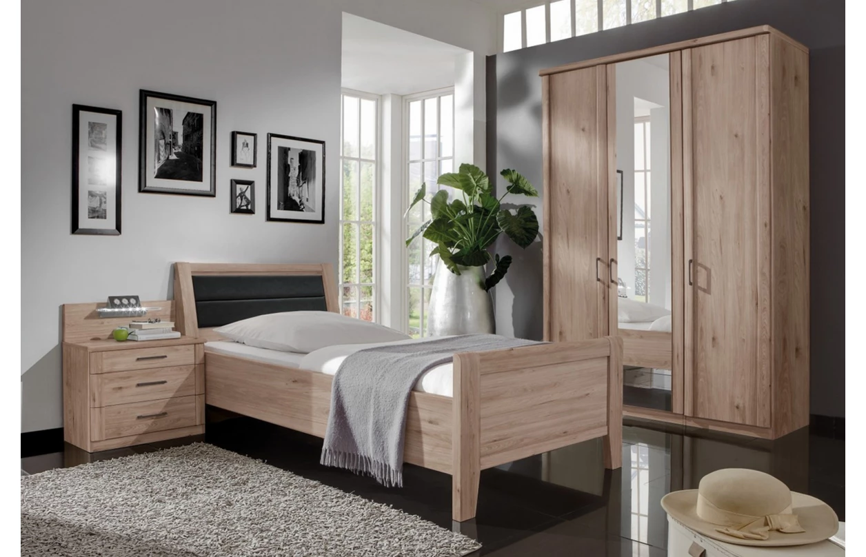 Rohová šatní skříň Luxor 93/93 cm, polární modřín 30