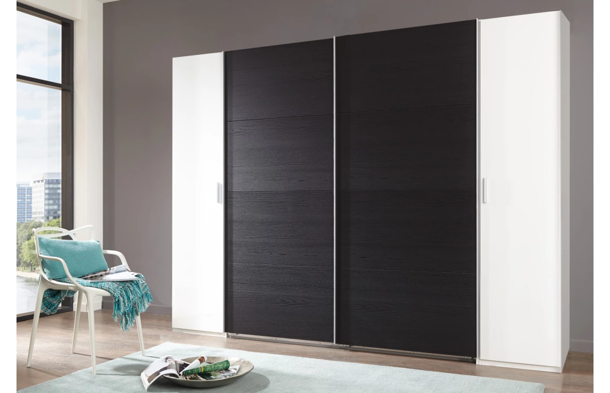 Šatní skříň Lotto, 270 cm, dub hickory/antracitová ocel 5