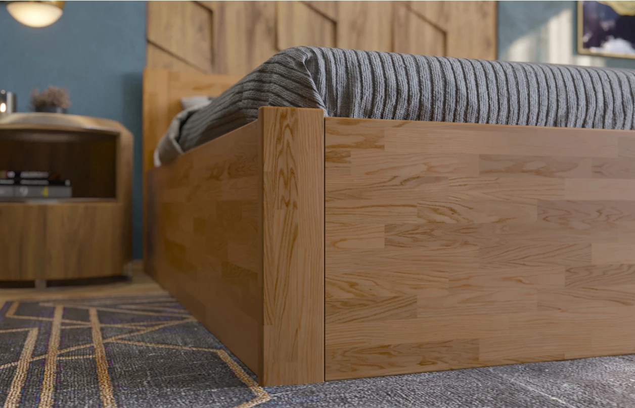 Postel s úložným prostorem Fava Box 180x200 cm, bělený buk 6