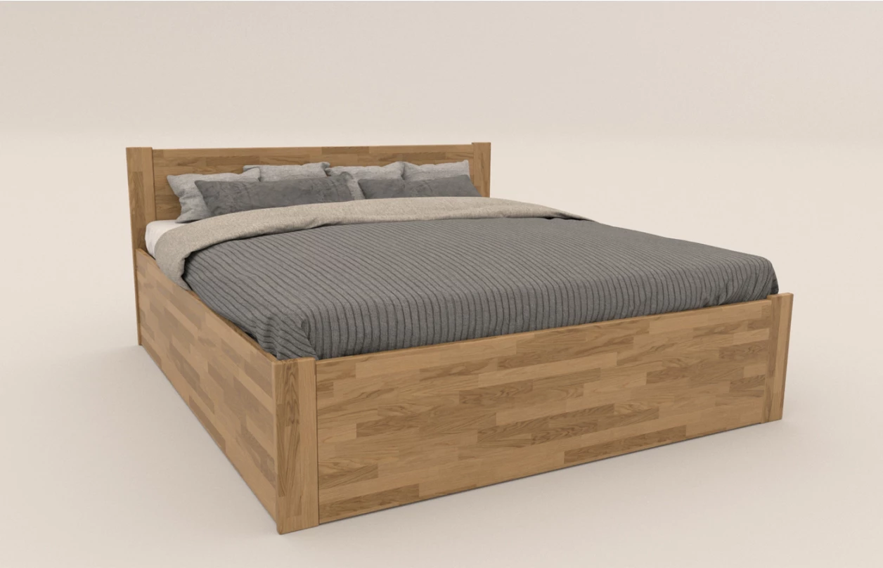 Postel s úložným prostorem Fava Box 180x200 cm, šedý buk 1