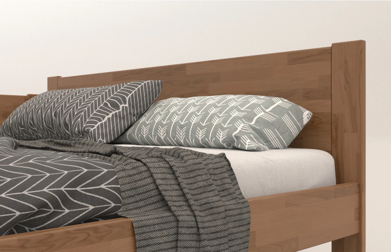 Rohová postel se zástěnou vlevo Fava L 180x200 cm, přírodní buk 3
