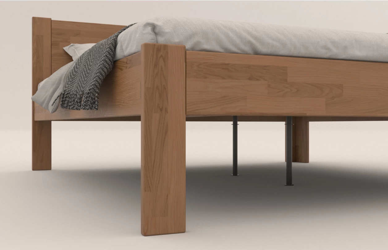 Rohová postel se zástěnou vpravo Fava P 180x200 cm, bělený buk 2