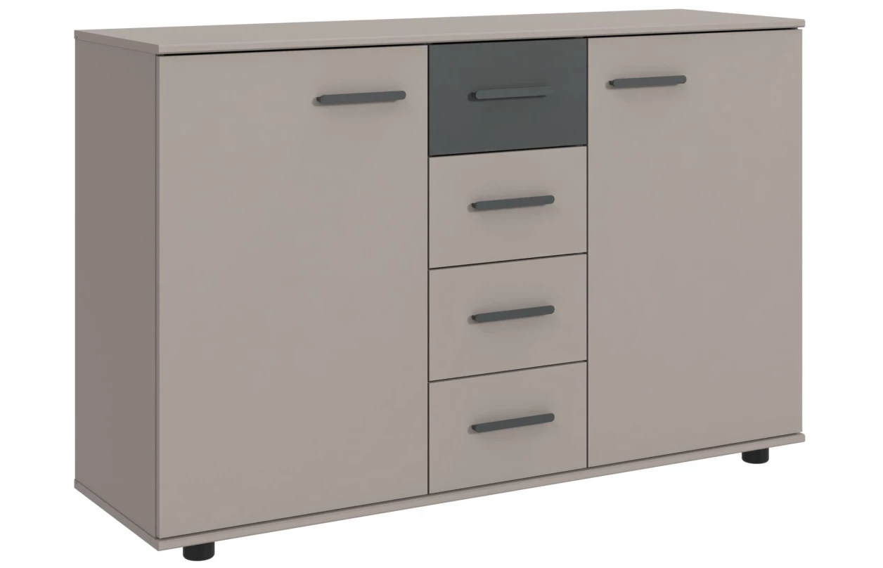 Šatní skříň se zásuvkami Digit, 225 cm, béžová kašmír/dub artisan 38