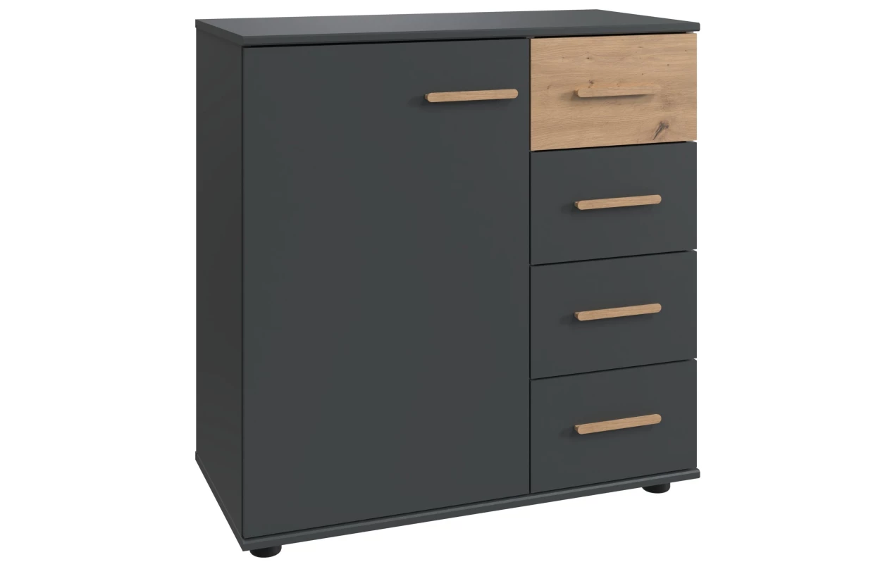 Šatní skříň se zásuvkami Digit, 225 cm, béžová kašmír/dub artisan 108