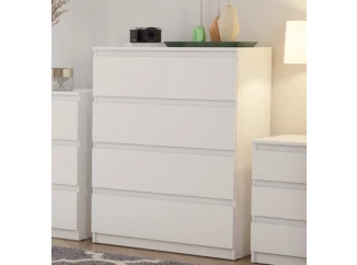 Komoda se 4 zásuvkami Carlos, bílá, 75 cm