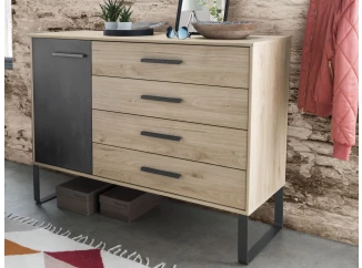 Komoda se zásuvkami Brüssel 120 cm, kamenný dub/šedá
