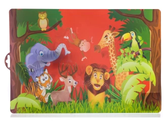Dětské prostírání Zvířátka ze zoo 43 cm, červené