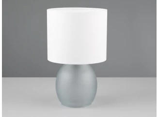Stolní lampa Vela, šedé sklo