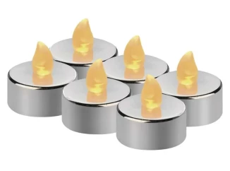 LED svíčky (6 ks) stříbrné