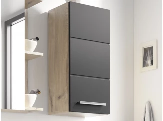 Závěsná koupelnová skříňka Vista 34 cm, dub viking/černá