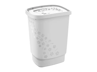 Koš na prádlo Flowers 55 l, bílý