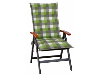 Zahradní polstr Karo 50x118 cm, zelený/šedý