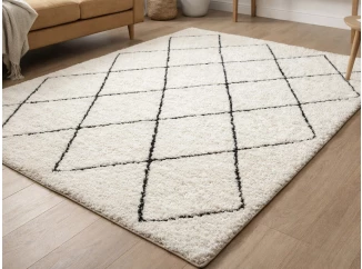 Koberec Ideal Shaggy 80x150 cm, diamant krémový/černý