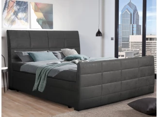 Postel boxspring Bonny 180x200 cm, antracitová vintage látka
