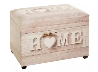 Truhla na sezení s úložným prostorem Home, motiv dřeva