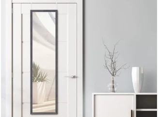 Závěsné zrcadlo na dveře Bea 30x120 cm, černé