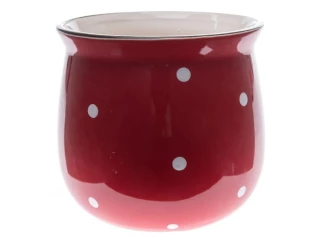 Obal na květináč Puntíkatý 12,5 cm, červeno-bílý