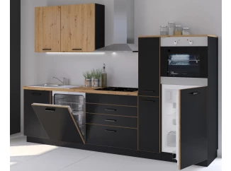 Kuchyňská linka Blacky, černá/dub artisan