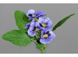 Umělá květina Svazek macešek 17 cm, fialová