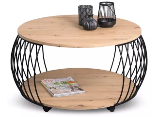 Kulatý konferenční stolek Peking 80 cm, dub artisan