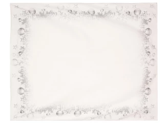 Ubrus Vánoční koule 130x220 cm, bílý