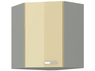 Horní rohová kuchyňská skříňka Karmen 60/60 cm, šedá/krémová