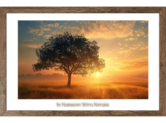 Rámovaný obraz In harmony with nature 70x50 cm, dub tmavý
