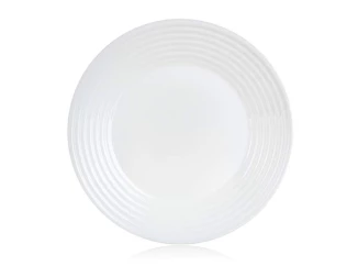 Mělký talíř Harena 25 cm, bílé sklo